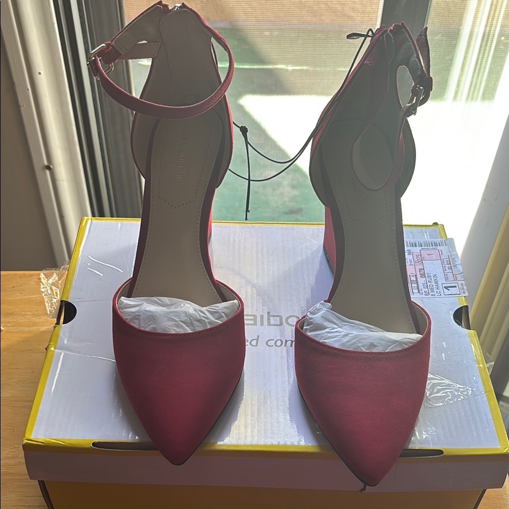 Liz Claiborne Red Ankle Strap Heels